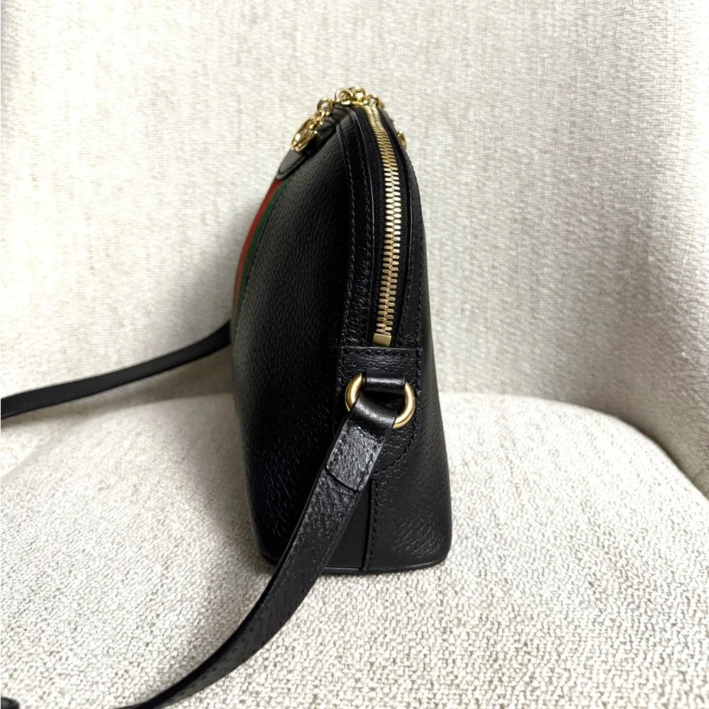 Authentic Gucci Ophedia Dome crossbody bag black leather